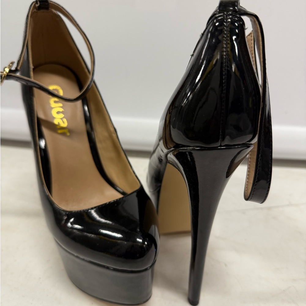 Elegant Black Patent Leather Heels